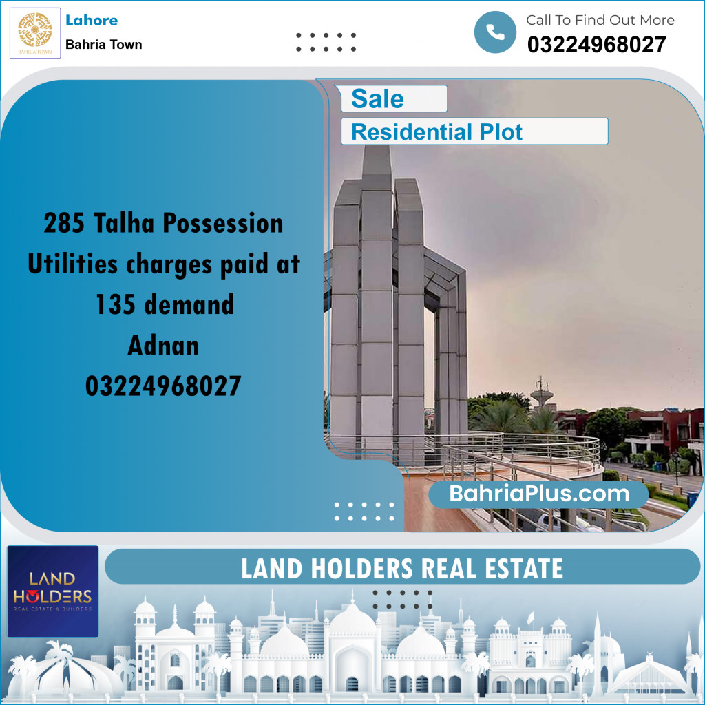 Residential Plot for Sale in Bahria Town, Lahore - (BP-205875)