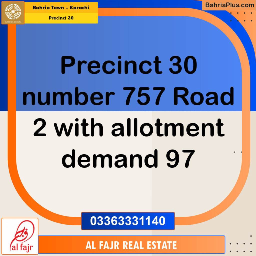 250 Sq. Yards Residential Plot for Sale in Precinct 30 -  Bahria Town, Karachi - (BP-205882)