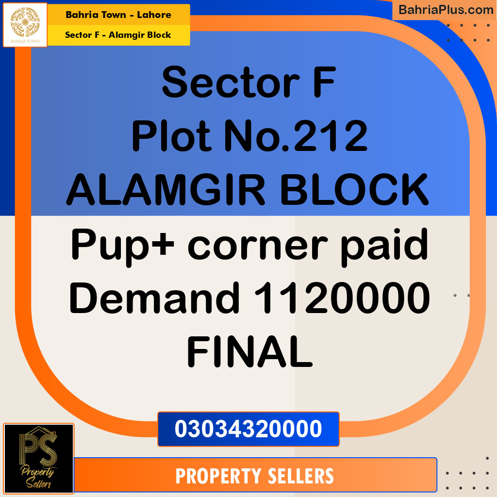 10 Marla Residential Plot for Sale in Sector F - Alamgir Block -  Bahria Town, Lahore - (BP-205885)