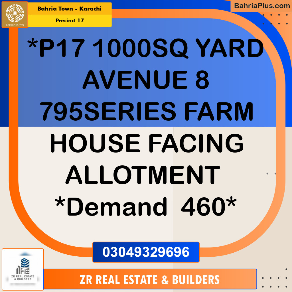 1000 Sq. Yards Residential Plot for Sale in Precinct 17 -  Bahria Town, Karachi - (BP-205906)