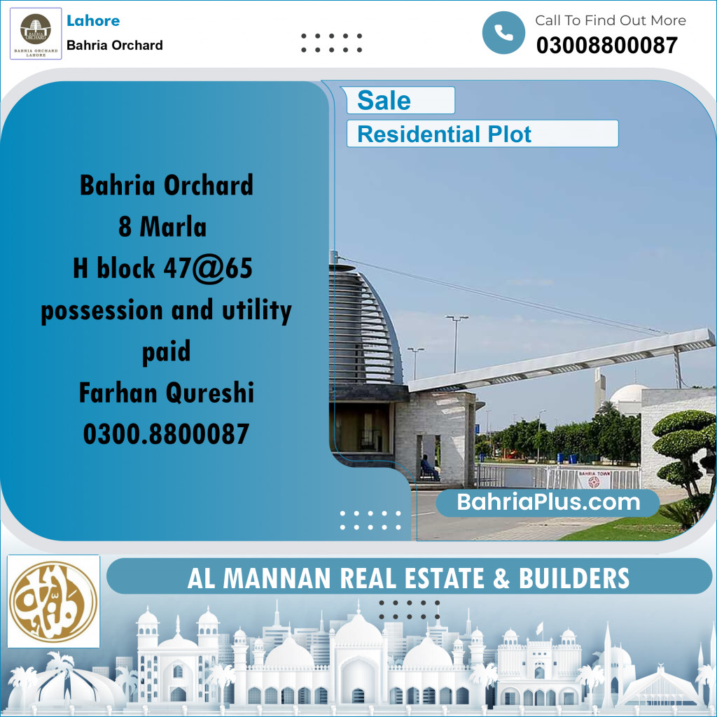 Residential Plot for Sale in Bahria Orchard, Lahore - (BP-205911)
