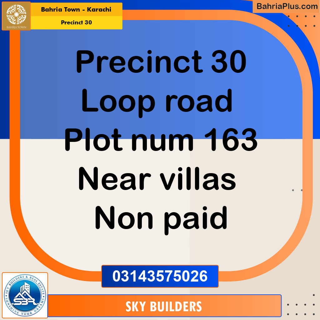 250 Sq. Ft. Residential Plot for Sale in Precinct 30 -  Bahria Town, Karachi - (BP-205964)