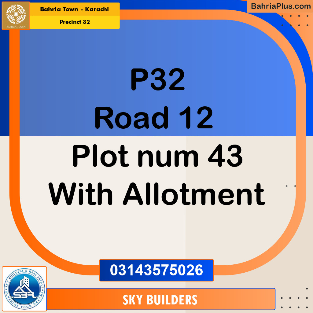 250 Sq. Ft. Residential Plot for Sale in Precinct 32 -  Bahria Town, Karachi - (BP-205970)