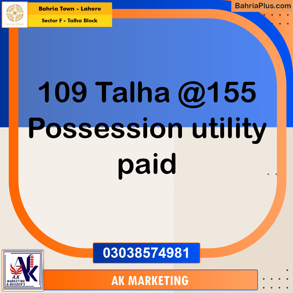 10 Marla Residential Plot for Sale in Sector F - Talha Block - Bahria Town, Lahore - (BP-205973)