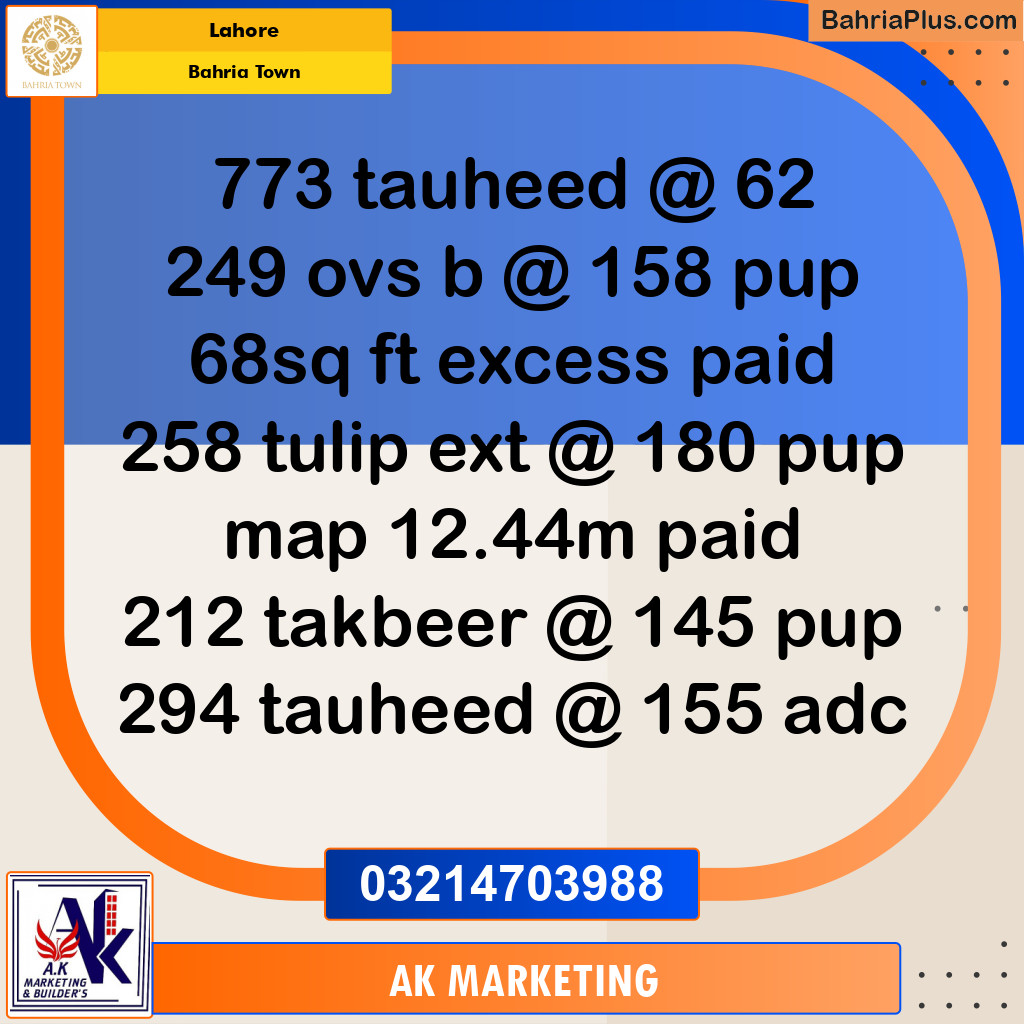 Residential Plot for Sale in Bahria Town, Lahore - (BP-205990)