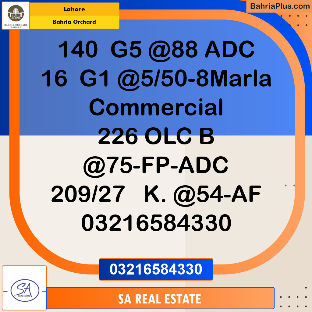 Residential Plot for Sale in Bahria Orchard, Lahore - (BP-205994)