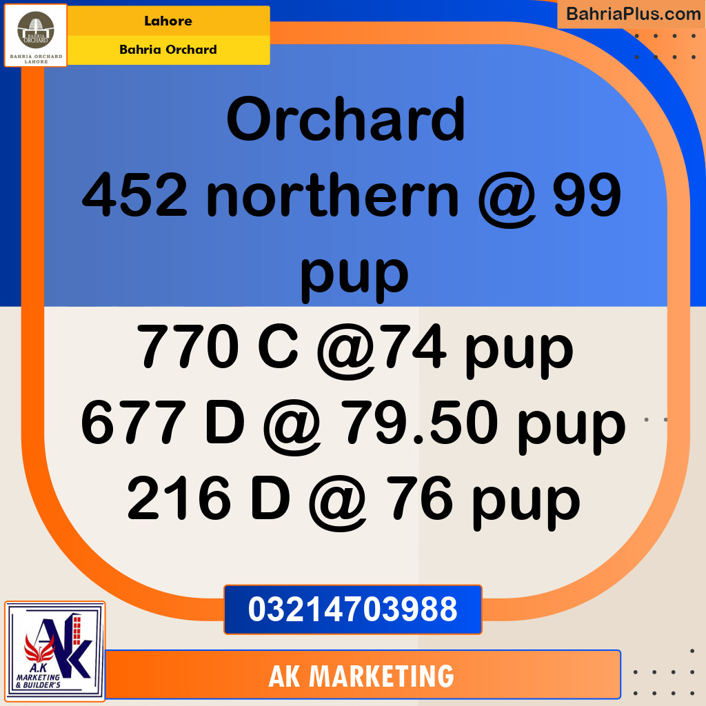 Residential Plot for Sale in Bahria Orchard, Lahore - (BP-206000)