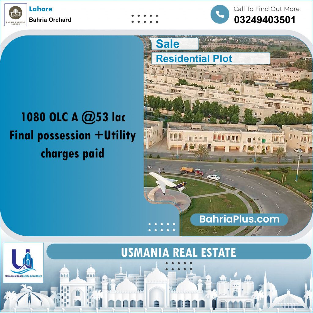 Residential Plot for Sale in Bahria Orchard, Lahore - (BP-206018)