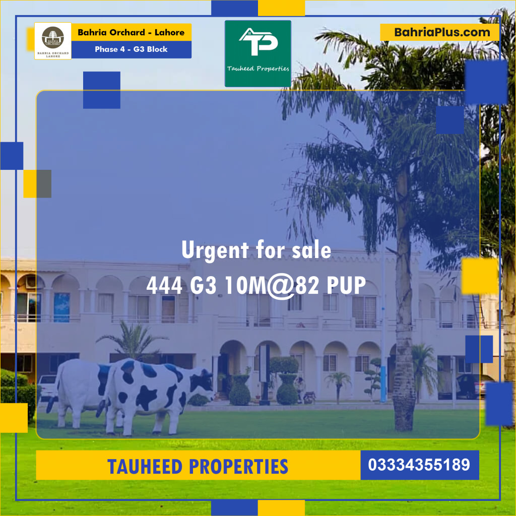 10 Marla Residential Plot for Sale in Phase 4 - G3 Block -  Bahria Orchard, Lahore - (BP-206068)
