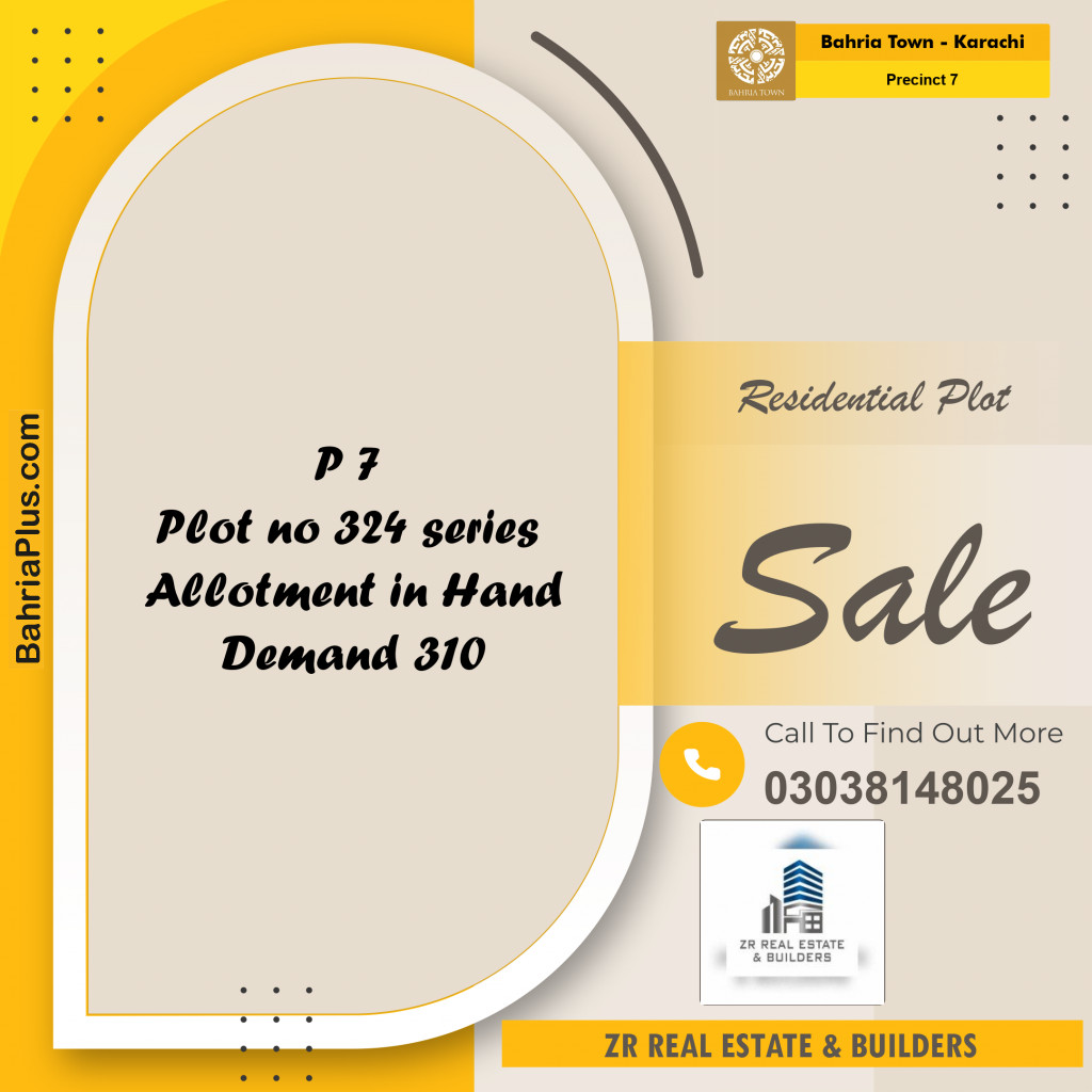 1000 Sq. Yards Residential Plot for Sale in Precinct 7 -  Bahria Town, Karachi - (BP-206075)