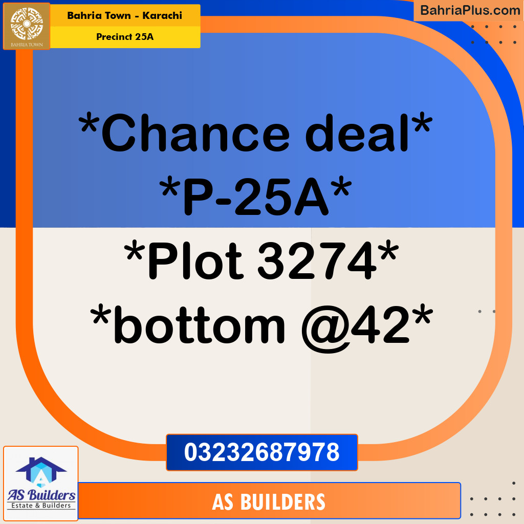 Residential Plot for Sale in Precinct 25A - Bahria Town, Karachi - (BP-206076)
