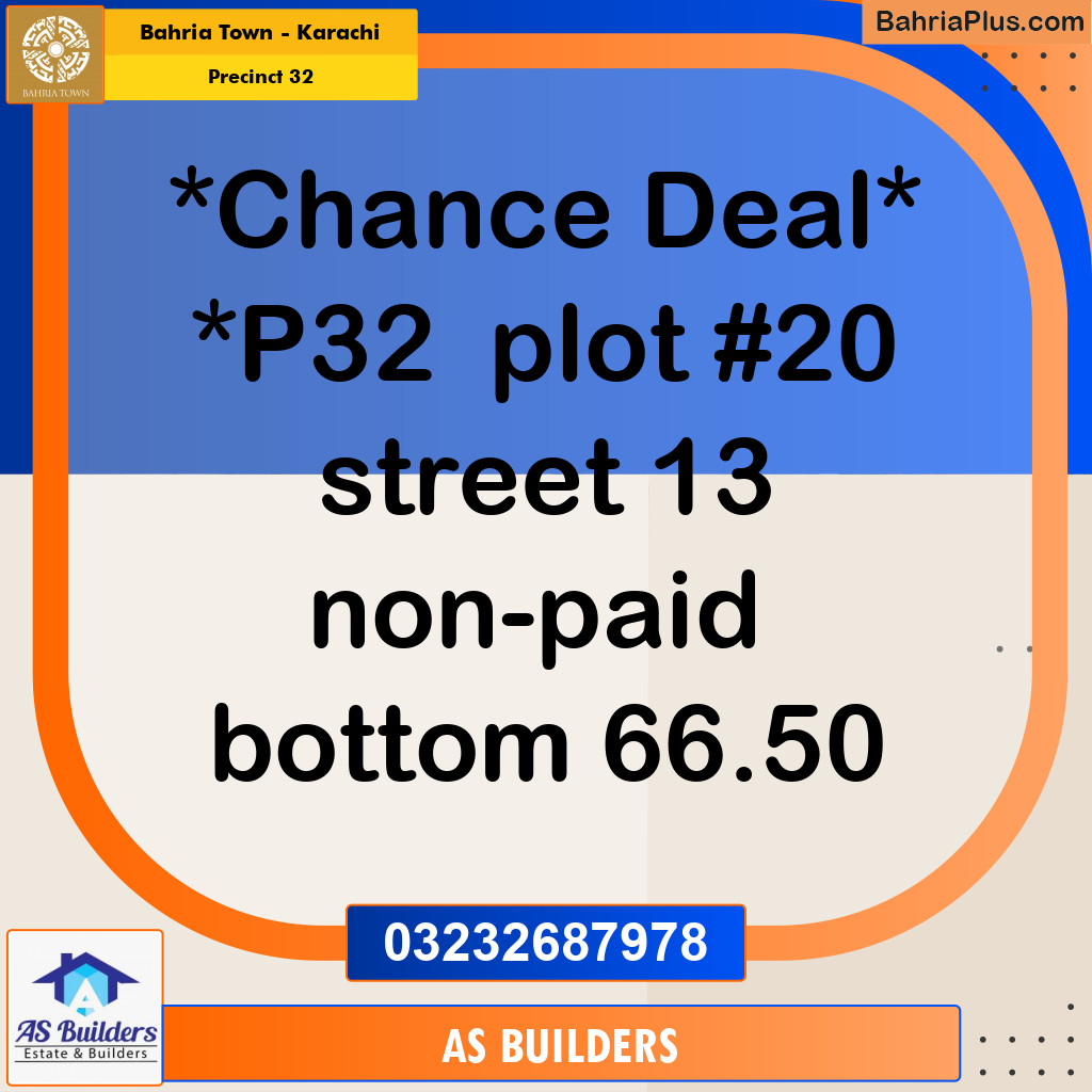 Residential Plot for Sale in Precinct 32 -  Bahria Town, Karachi - (BP-206080)