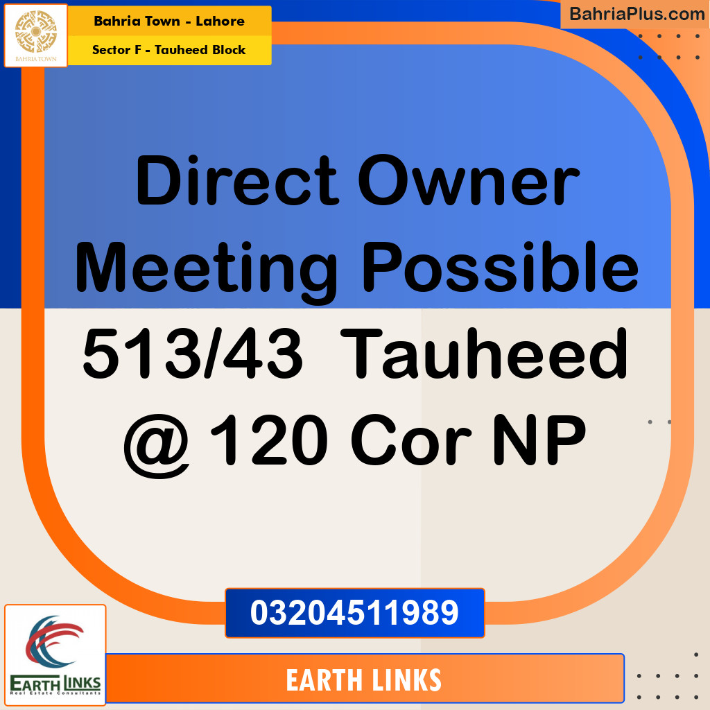 10 Marla Residential Plot for Sale in Sector F - Tauheed Block -  Bahria Town, Lahore - (BP-206089)