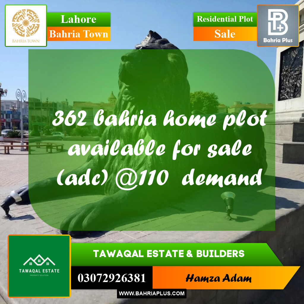 Residential Plot for Sale in Bahria Town, Lahore - (BP-206105)