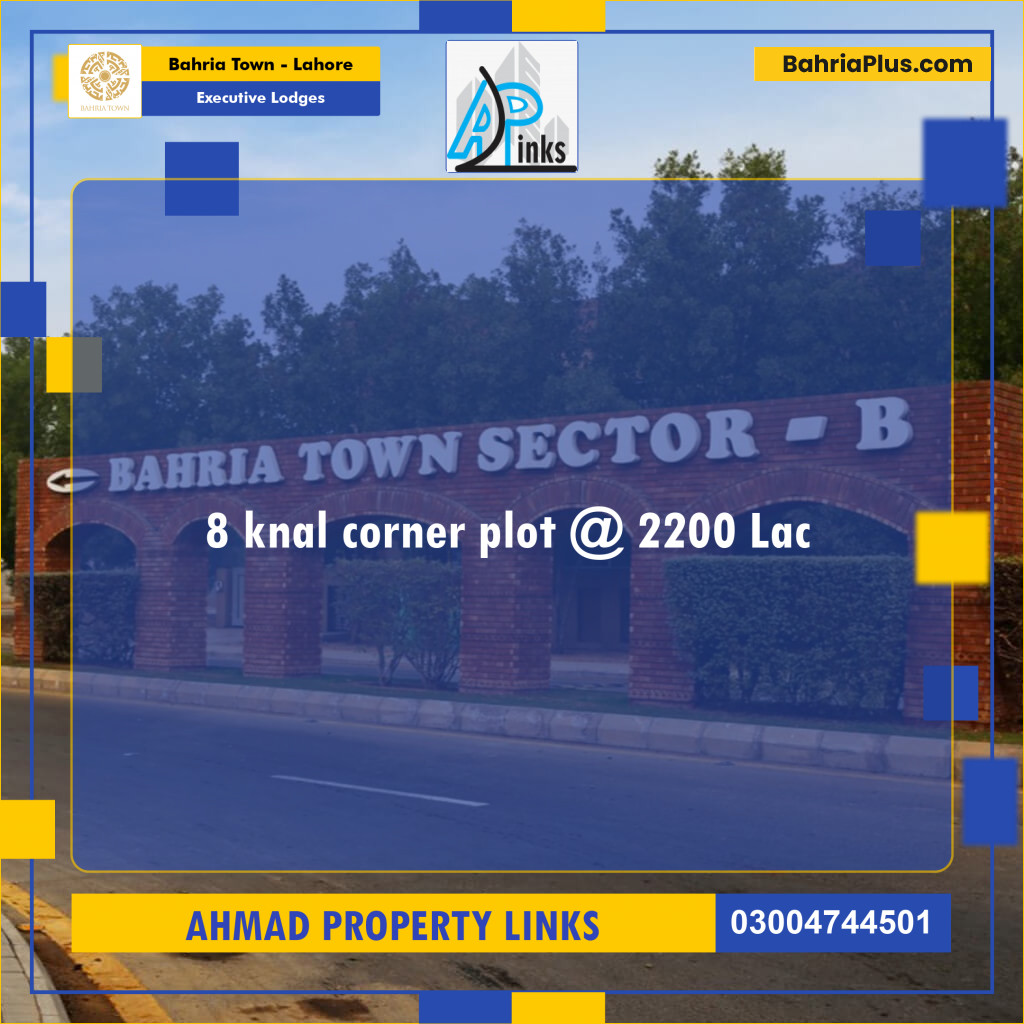 8 Kanal Residential Plot for Sale in Executive Lodges -  Bahria Town, Lahore - (BP-206130)