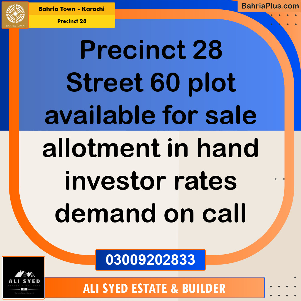 125 Sq. Yards Residential Plot for Sale in Precinct 28 -  Bahria Town, Karachi - (BP-206153)