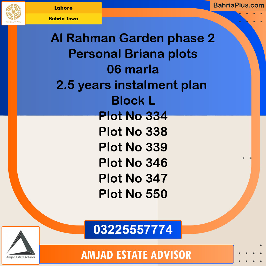 Residential Plot for Sale in Bahria Town, Lahore - (BP-206222)