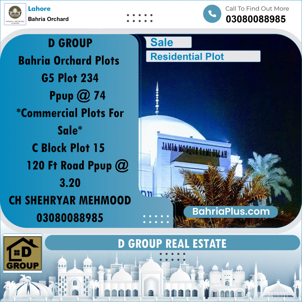 Residential Plot for Sale in Bahria Orchard, Lahore - (BP-206234)