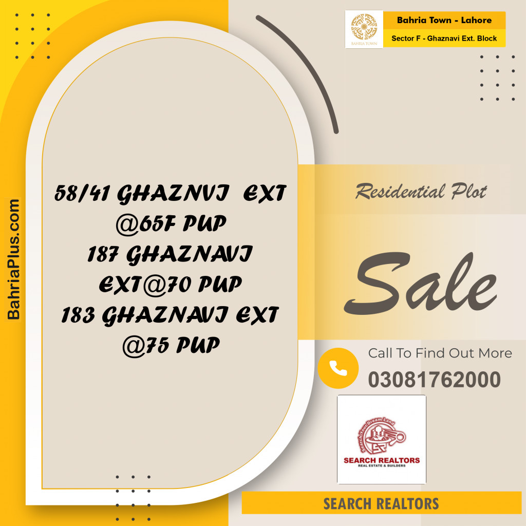 5 Marla Residential Plot for Sale in Sector F - Ghaznavi Ext. Block -  Bahria Town, Lahore - (BP-206253)
