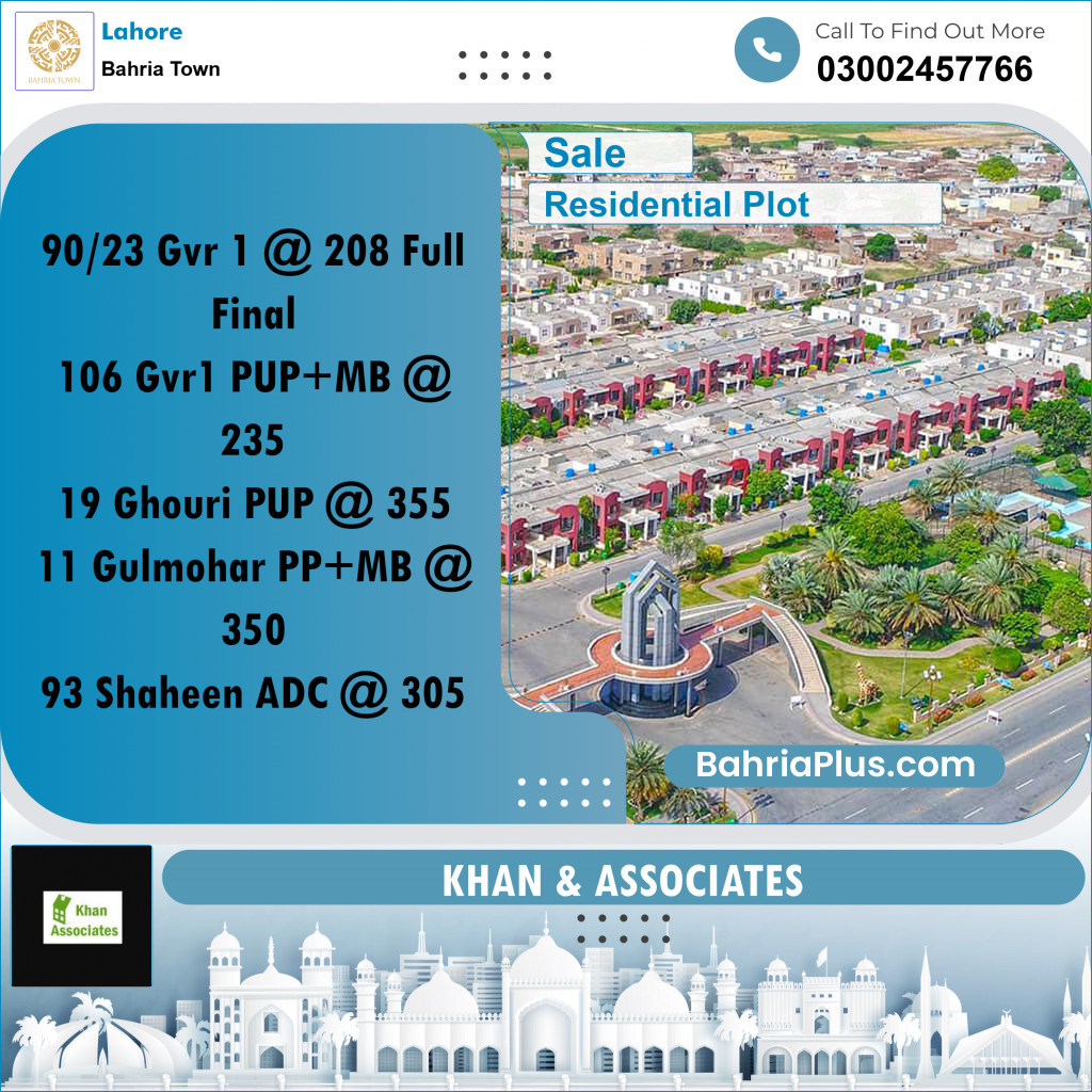 Residential Plot for Sale in Bahria Town, Lahore - (BP-206362)