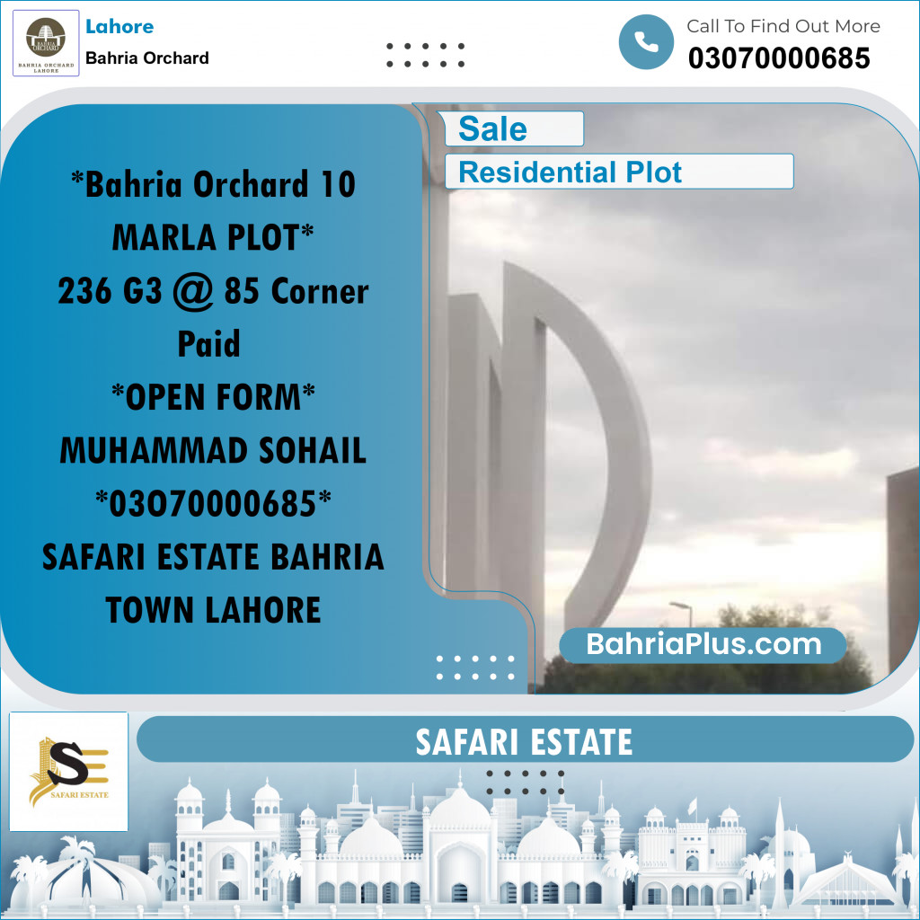 Residential Plot for Sale in Bahria Orchard, Lahore - (BP-206365)