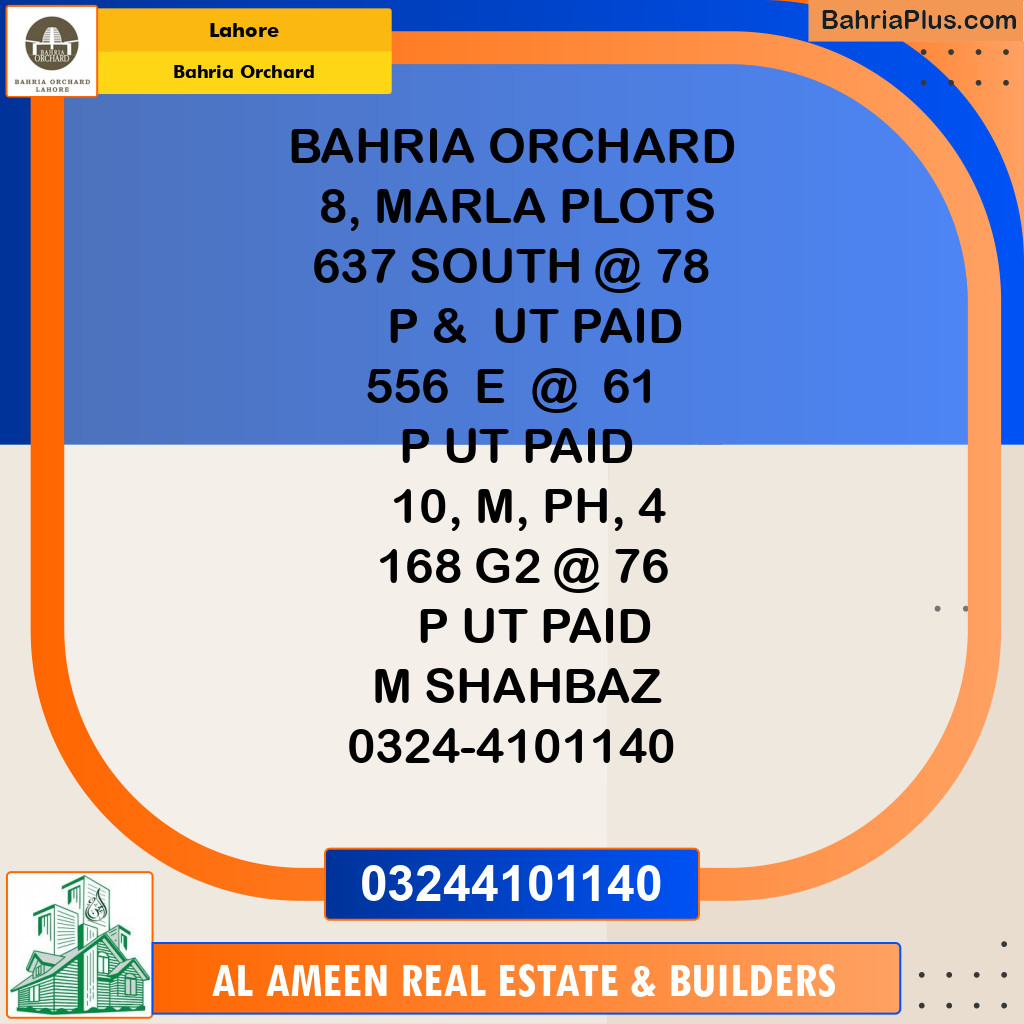 Residential Plot for Sale in Bahria Orchard, Lahore - (BP-206370)