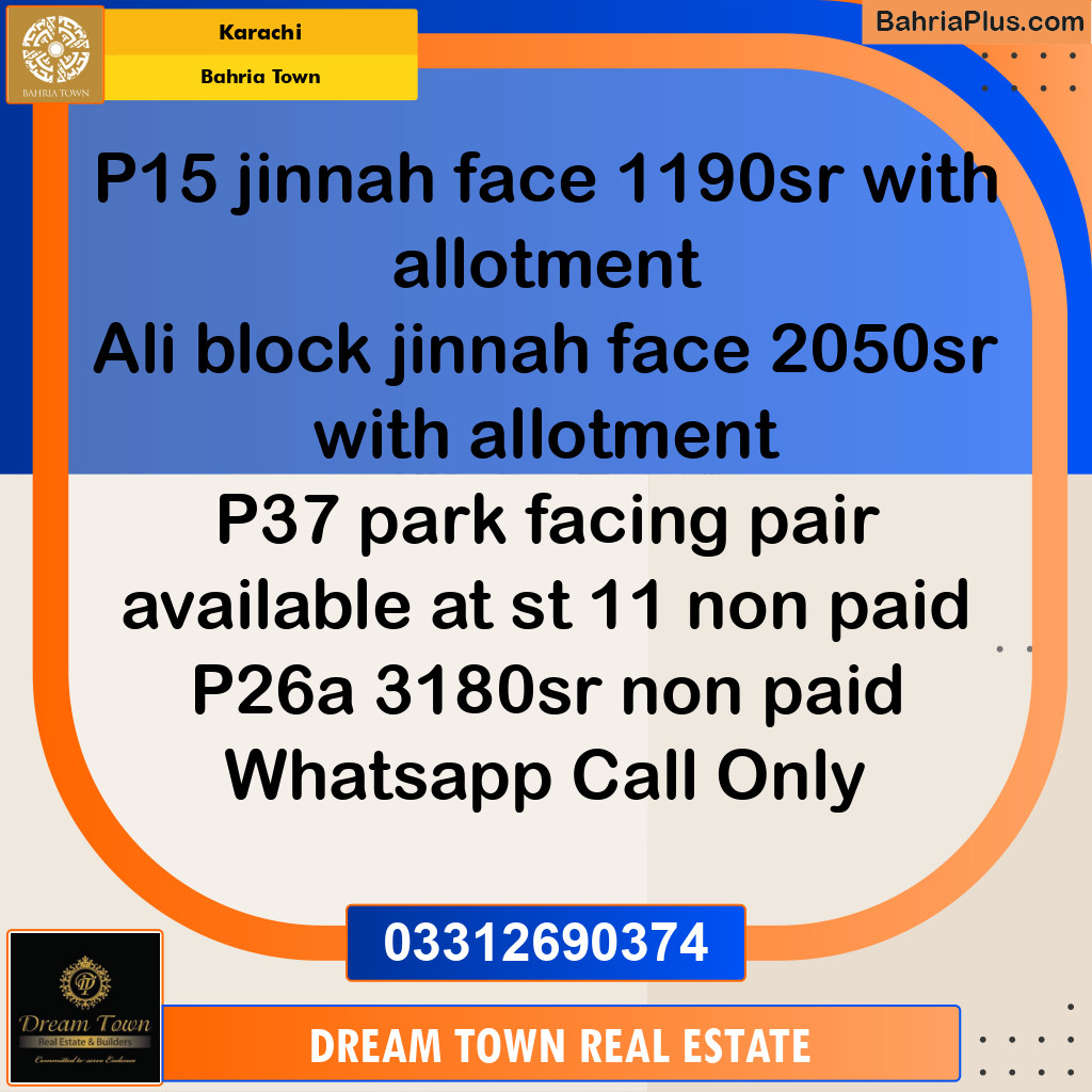 Residential Plot for Sale in Bahria Town, Karachi - (BP-206419)