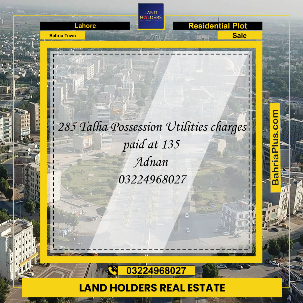 Residential Plot for Sale in Bahria Town, Lahore - (BP-206450)