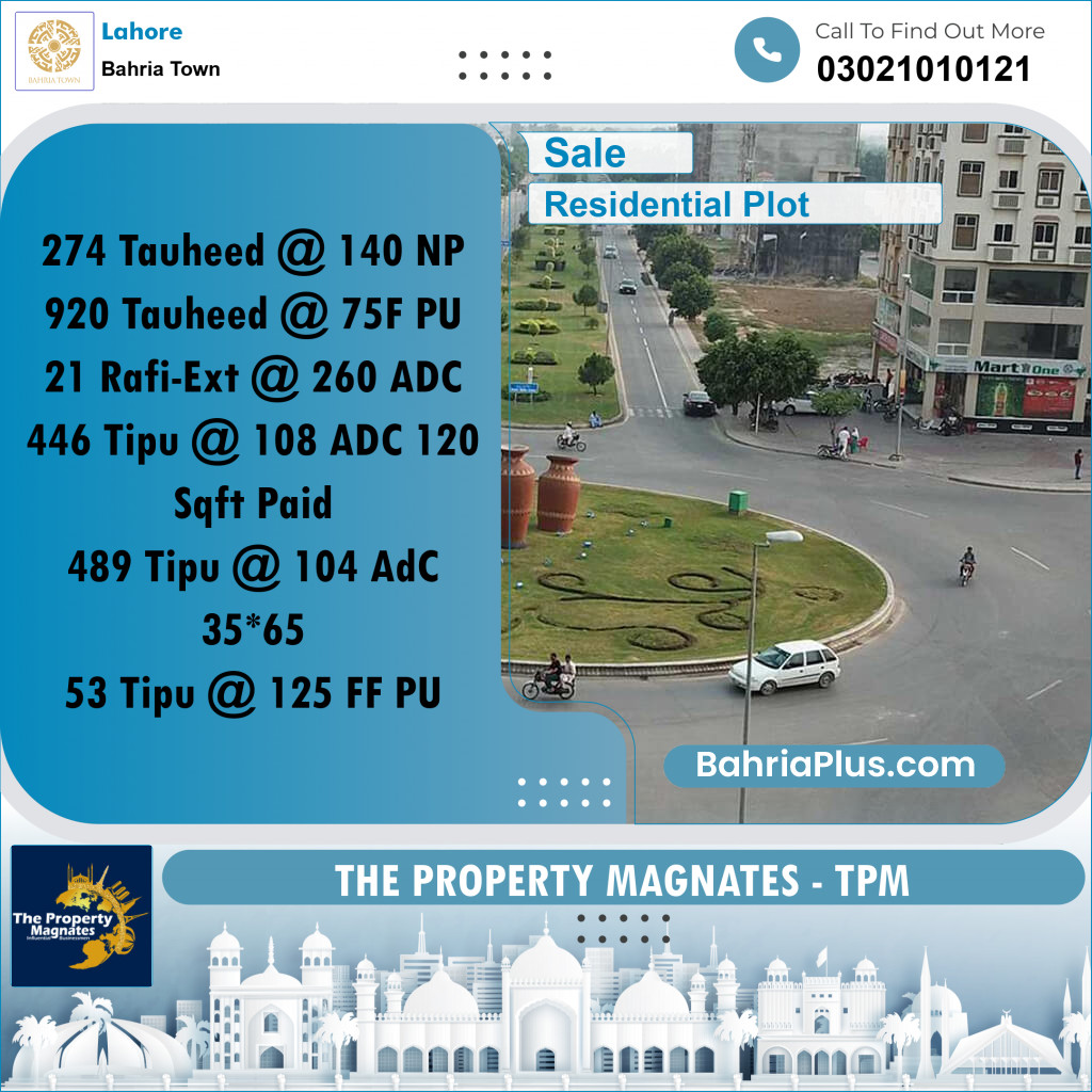 Residential Plot for Sale in Bahria Town, Lahore - (BP-206474)
