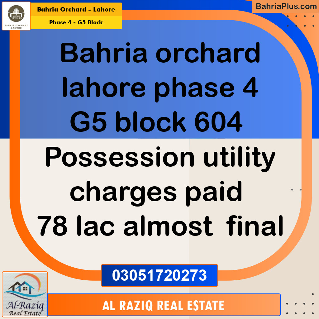 10 Marla Residential Plot for Sale in Phase 4 - G5 Block -  Bahria Orchard, Lahore - (BP-206497)
