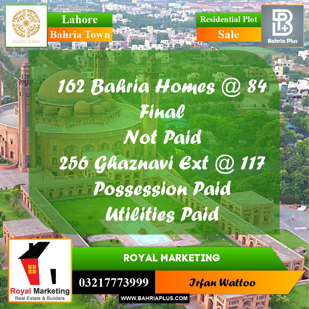 Residential Plot for Sale in Bahria Town, Lahore - (BP-206503)