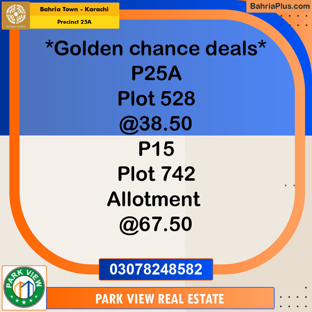 125 Sq. Yards Residential Plot for Sale in Precinct 25A -  Bahria Town, Karachi - (BP-206518)