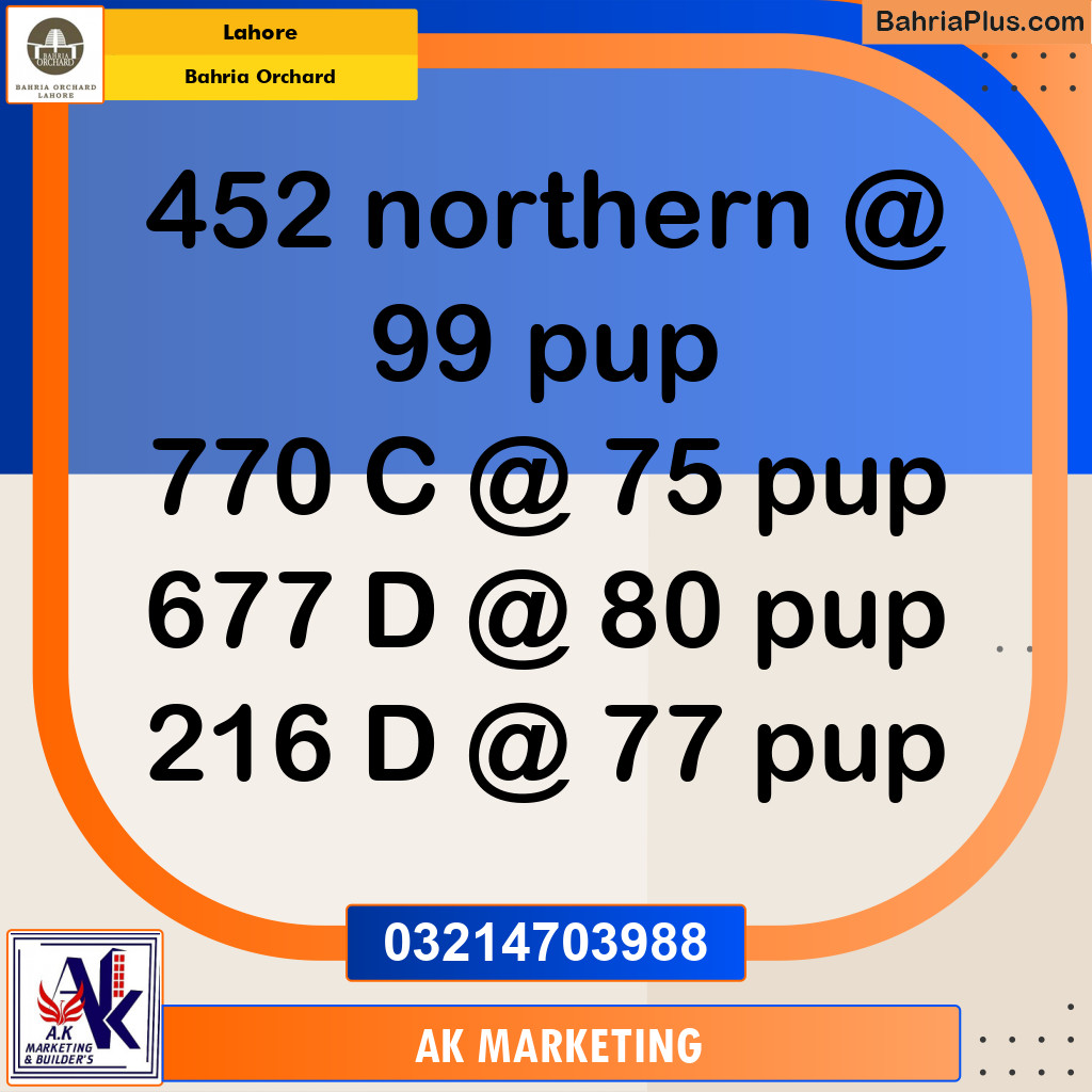 Residential Plot for Sale in Bahria Orchard, Lahore - (BP-206560)