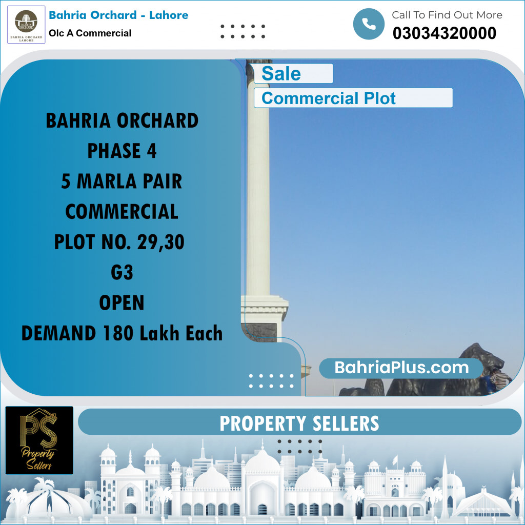 5 Marla Commercial Plot for Sale in OLC A Commercial -  Bahria Orchard, Lahore - (BP-206581)
