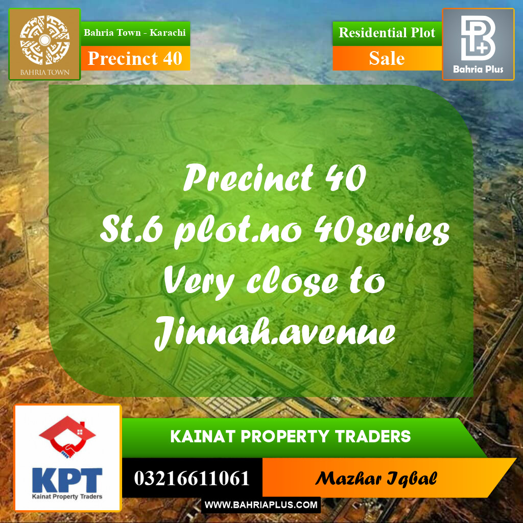 250 Sq. Yards Residential Plot for Sale in Precinct 40 -  Bahria Town, Karachi - (BP-206637)