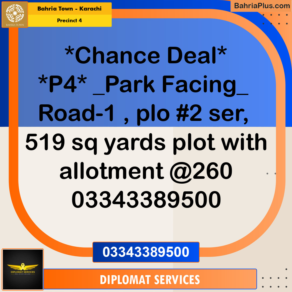 500 Sq. Yards Residential Plot for Sale in Precinct 4 -  Bahria Town, Karachi - (BP-206643)