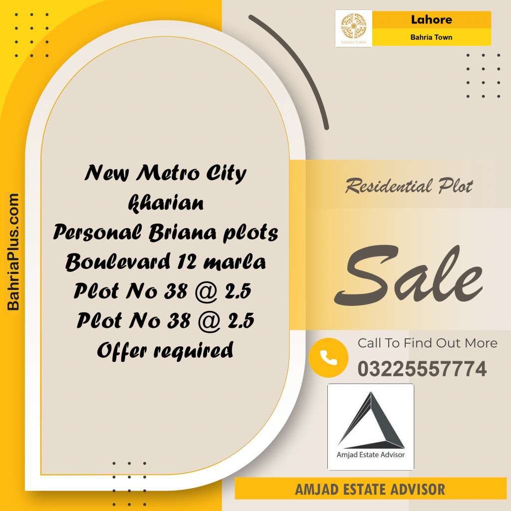 Residential Plot for Sale in Bahria Town, Lahore - (BP-206716)