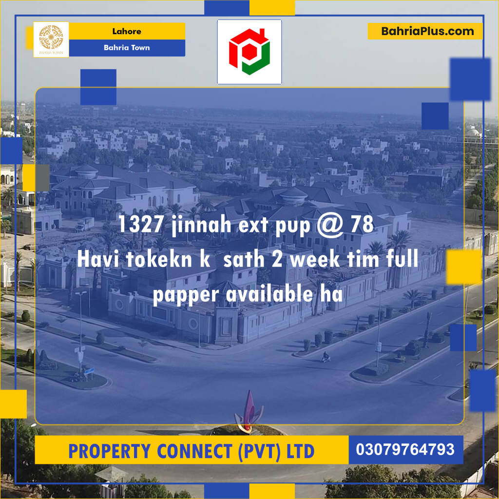 Residential Plot for Sale in Bahria Town, Lahore - (BP-206727)