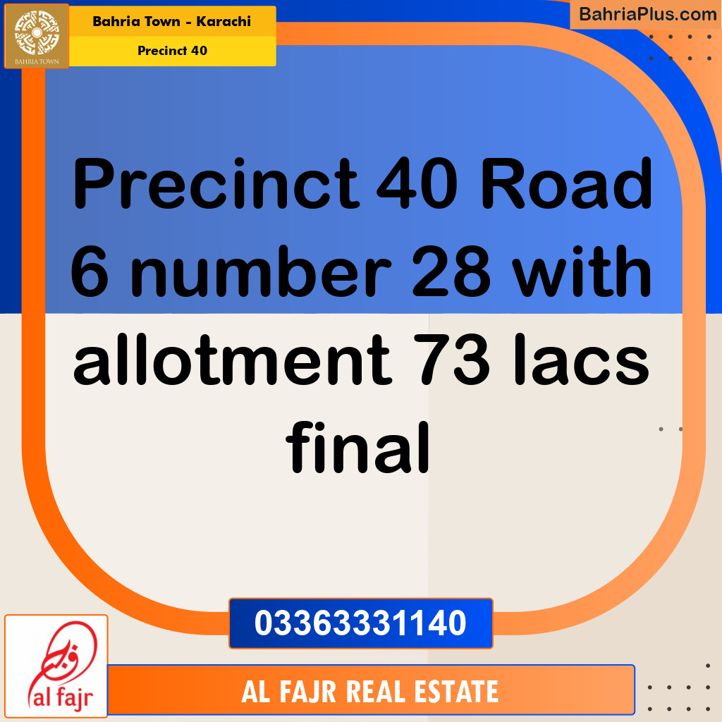250 Sq. Yards Residential Plot for Sale in Precinct 40 -  Bahria Town, Karachi - (BP-206742)