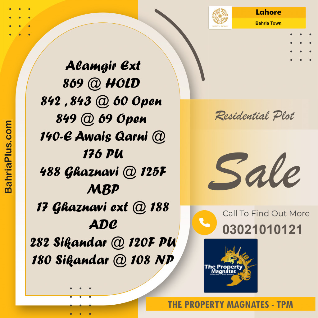 Residential Plot for Sale in Bahria Town, Lahore - (BP-206768)