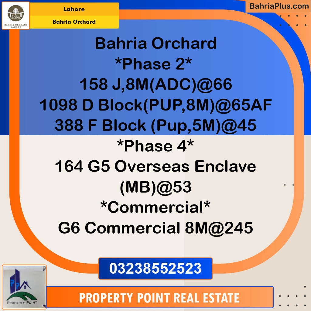 Residential Plot for Sale in Bahria Orchard, Lahore - (BP-206769)