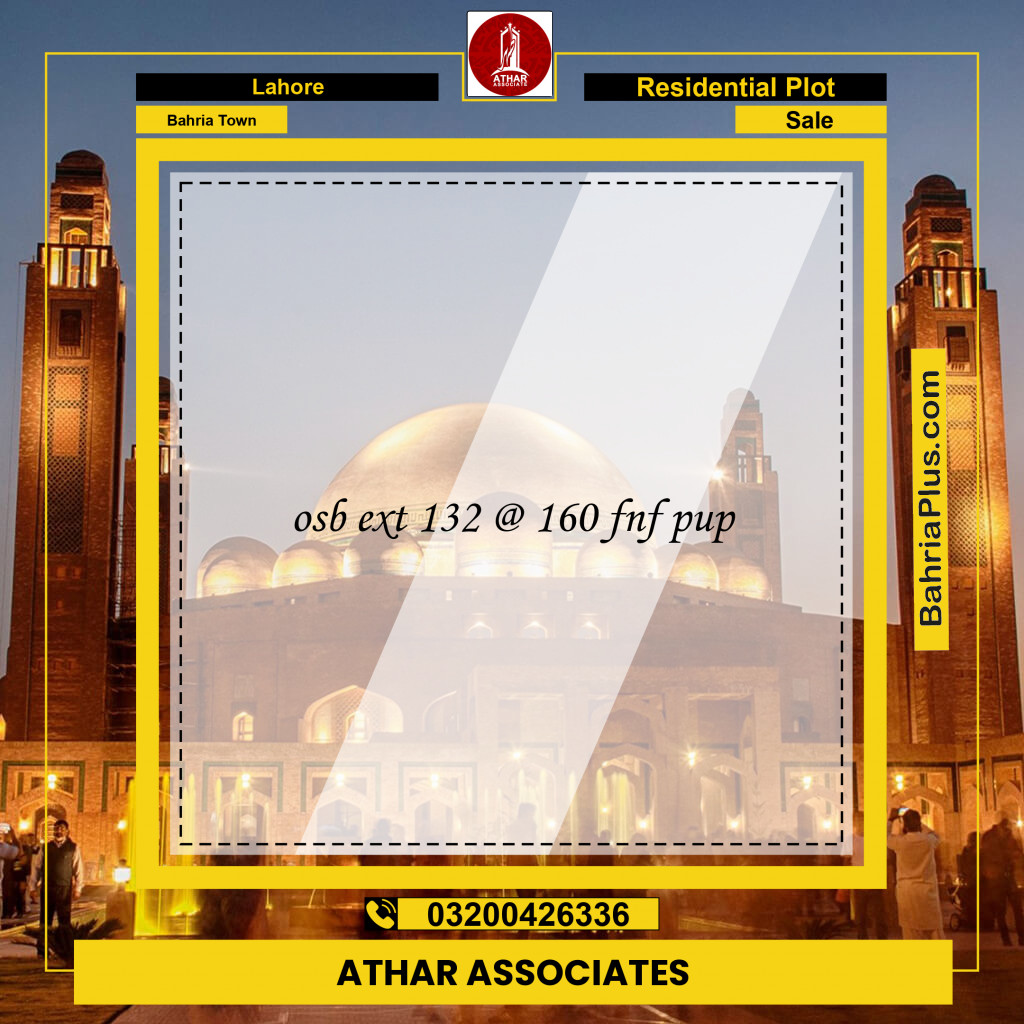 Residential Plot for Sale in Bahria Town, Lahore - (BP-206847)
