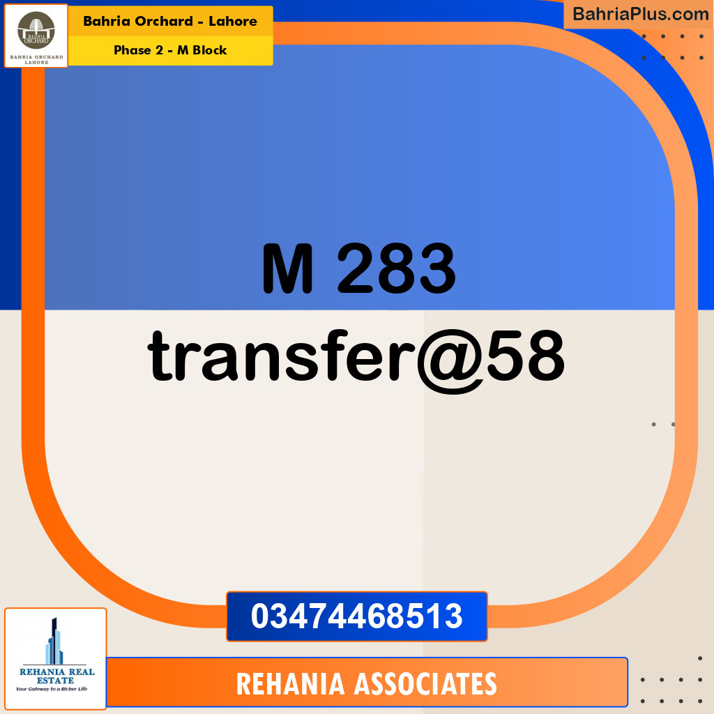 5 Marla Residential Plot for Sale in Phase 2 - M Block -  Bahria Orchard, Lahore - (BP-206926)