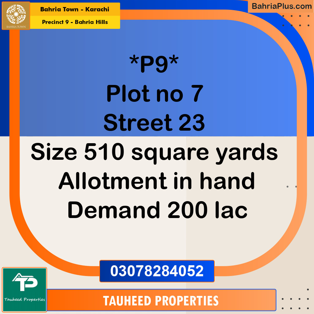 Residential Plot for Sale in Precinct 9 - Bahria Hills -  Bahria Town, Karachi - (BP-206932)