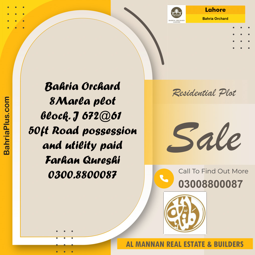 Residential Plot for Sale in Bahria Orchard, Lahore - (BP-206942)