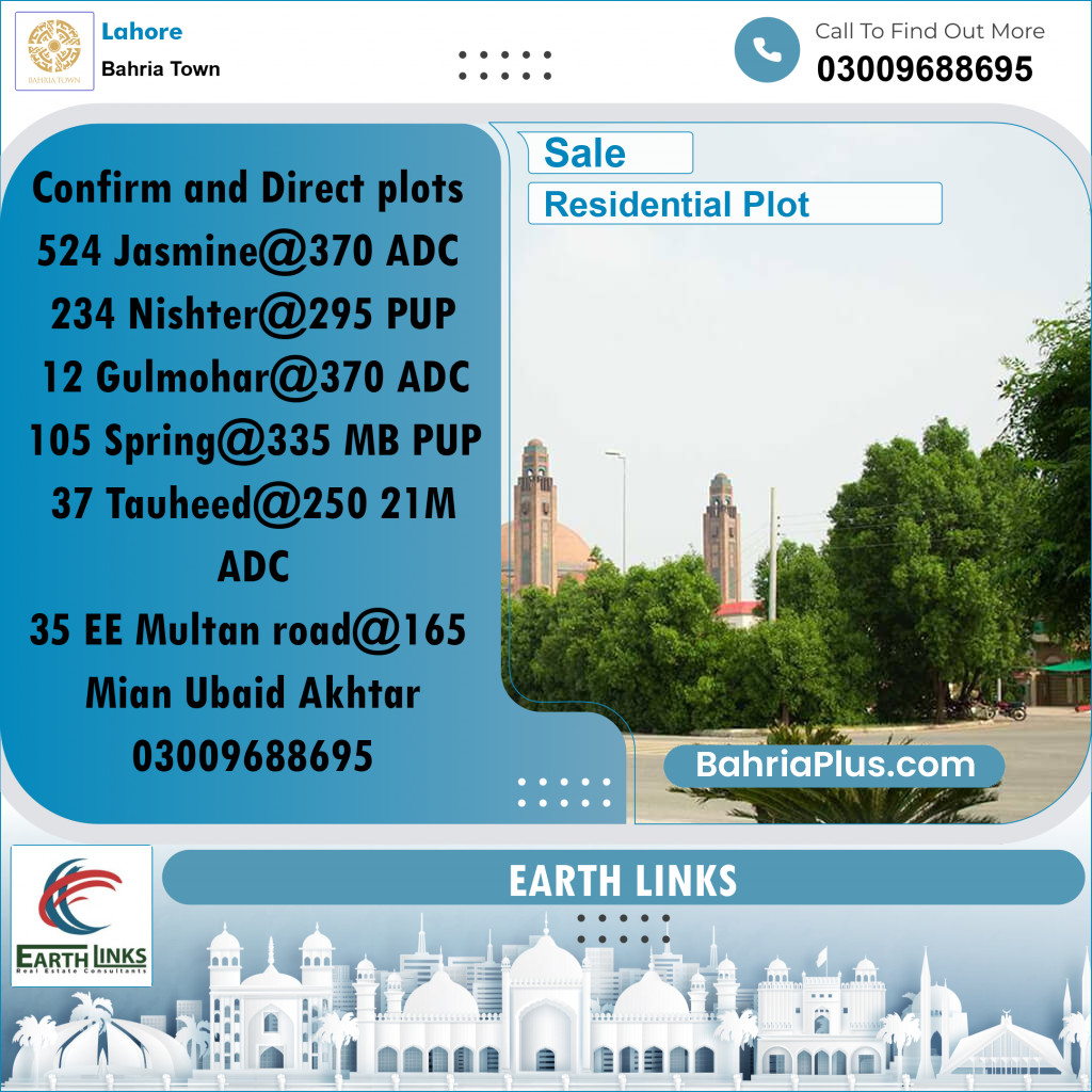 Residential Plot for Sale in Bahria Town, Lahore - (BP-206951)