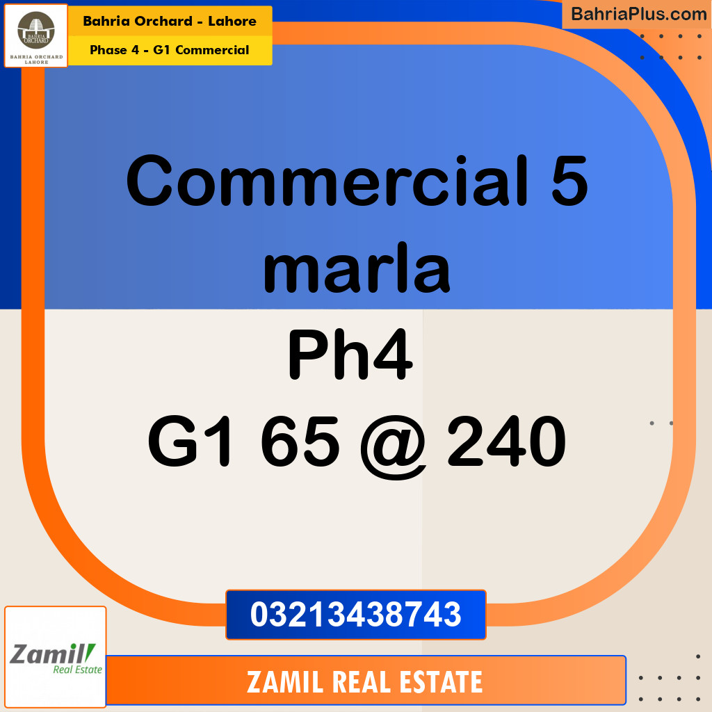 5 Marla Commercial Plot for Sale in Phase 4 - G1 Commercial -  Bahria Orchard, Lahore - (BP-206982)