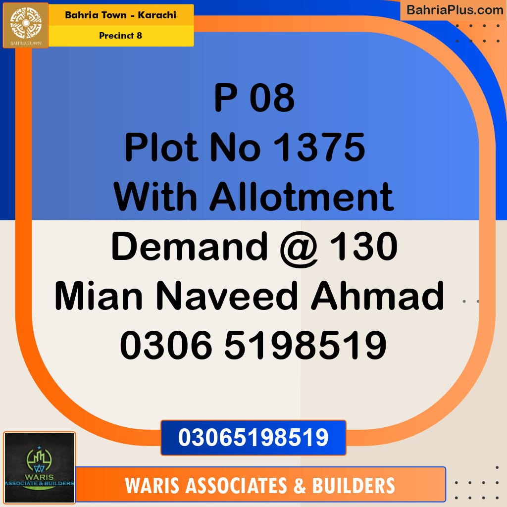 Residential Plot for Sale in Precinct 8 -  Bahria Town, Karachi - (BP-206983)