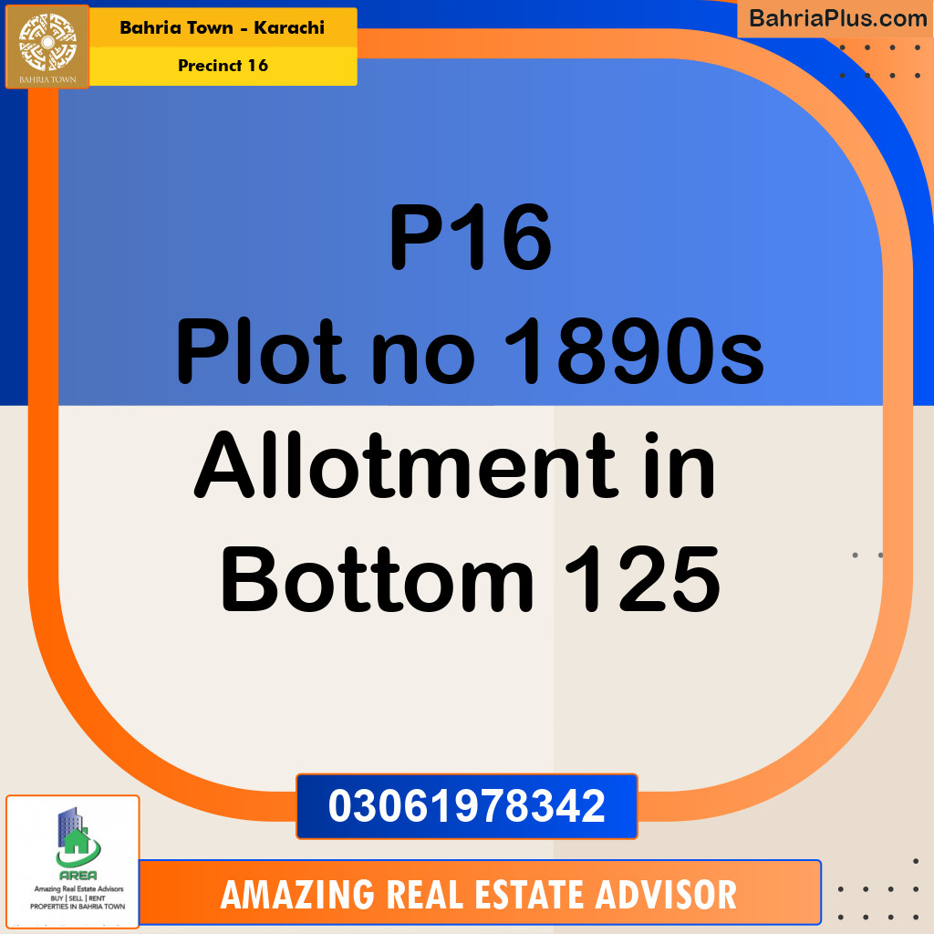 250 Sq. Yards Residential Plot for Sale in Precinct 16 -  Bahria Town, Karachi - (BP-206995)