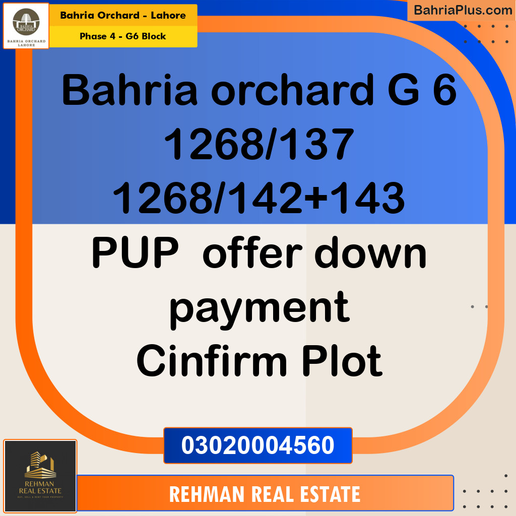 5 Marla Residential Plot for Sale in Phase 4 - G6 Block -  Bahria Orchard, Lahore - (BP-206998)